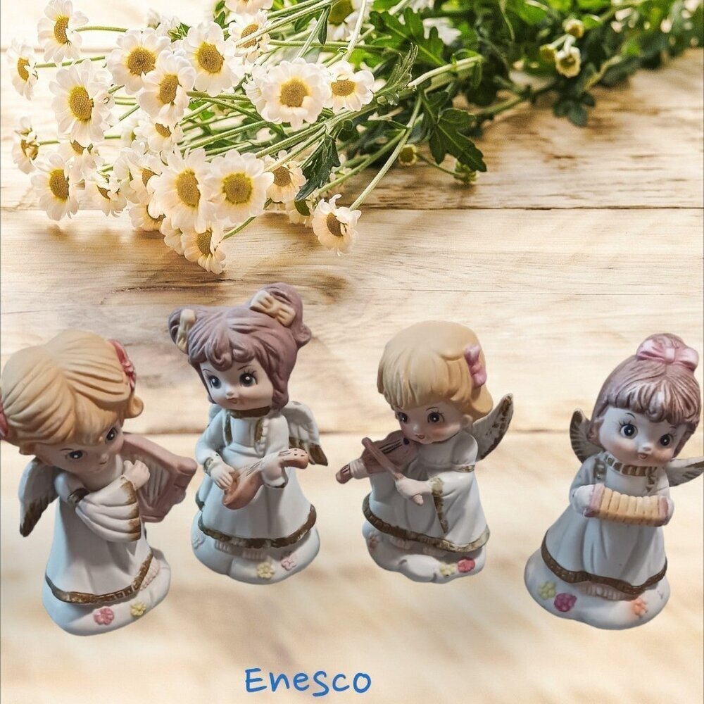 Enesco set of 3 angel musician figurines